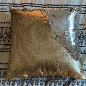 Sequin gold and silver pillow